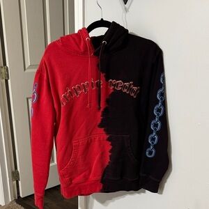 Trippie Redd Red and Black Split Hoodie